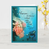 Scuba Diving Birthday Karte (Gelbe Blume)
