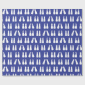 Scuba Diving Blau und Weiß Muster Geschenkpapier (Flach)
