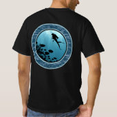 Scuba Diving Blue Sea Round Design T-Shirt (Rückseite)