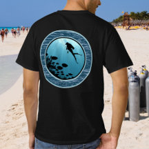 Scuba Diving Blue Sea Round Design