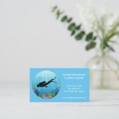 Scuba Diving Business Card Visitenkarte (Stehend Vorderseite)