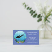 Scuba Diving Business Card Visitenkarte (Stehend Vorderseite)
