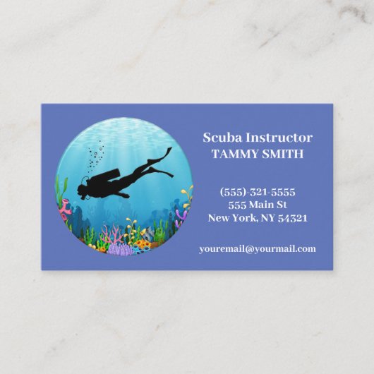 Scuba Diving Business Card Visitenkarte (Vorderseite)