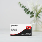Scuba Diving Business Cards Visitenkarte (Stehend Vorderseite)