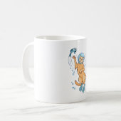 Scuba Diving Cat Jagd Fisch Kaffeetasse (Vorderseite Links)