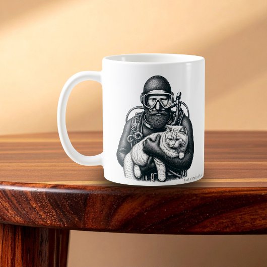 Scuba Diving Cat Vater Kaffeetasse