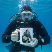 Scuba Diving Cat Vater Kaffeetasse
