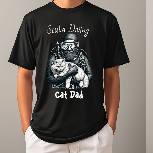 Scuba Diving Cat Vater T-Shirt