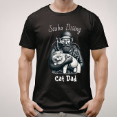 Scuba Diving Cat Vater T-Shirt