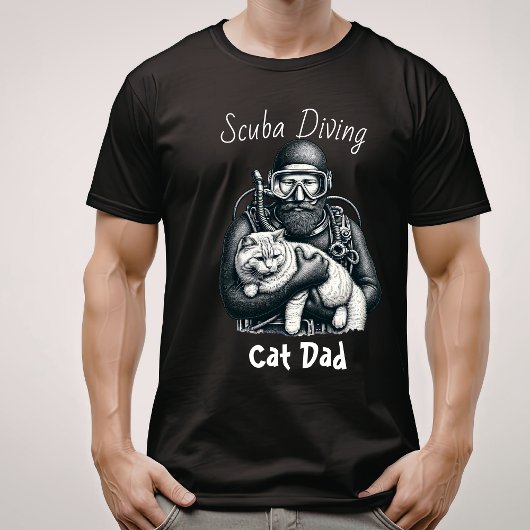 Scuba Diving Cat Vater T-Shirt