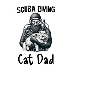 Scuba Diving Cat Vater T-Shirt