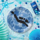 Scuba Diving Design Paper Party Plate Pappteller (Party)