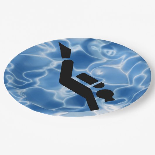 Scuba Diving Design Paper Party Plate Pappteller (Schrägansicht)