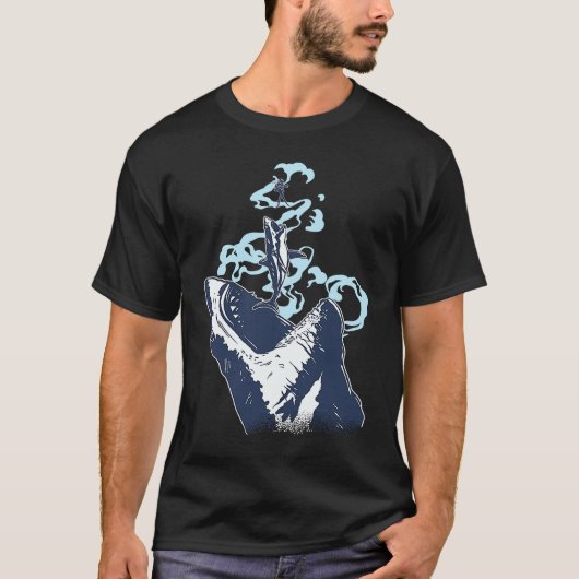 Scuba Diving Diver Shark Megalodon T-Shirt (Vorderseite)