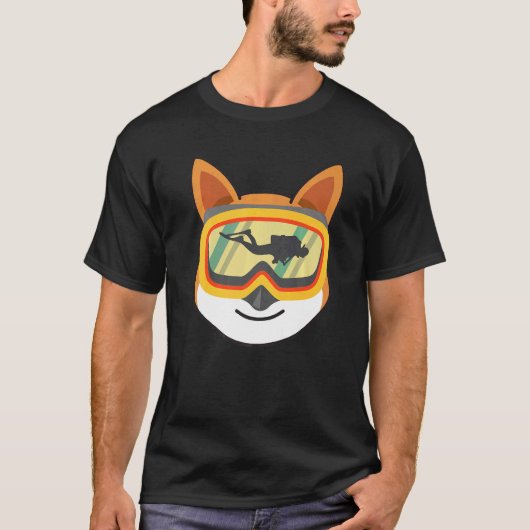 Scuba Diving Dog Scuba Diver Hund mit Brille T-Shirt (Vorderseite)