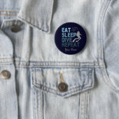 Scuba Diving Eat Sleep Dive Wiederholung Sprichwor Button (Beispiel)