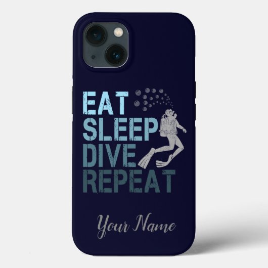Scuba Diving Eat Sleep Dive Wiederholung Sprichwor Case-Mate iPhone Hülle (Rückseite)