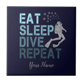 Scuba Diving Eat Sleep Dive Wiederholung Sprichwor Fliese