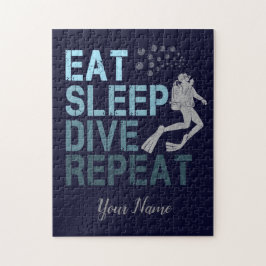 Scuba Diving Eat Sleep Dive Wiederholung Sprichwor Puzzle