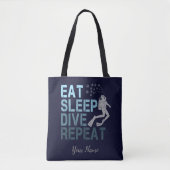 Scuba Diving Eat Sleep Dive Wiederholung Sprichwor Tasche (Vorderseite)