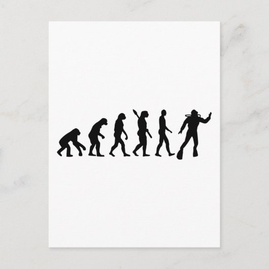 Scuba Diving Evolution Postkarte (Vorderseite)