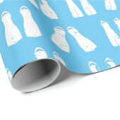 Scuba Diving Fins auf hellblauen Fun Flippers Geschenkpapier (Rolleneckpunkt)