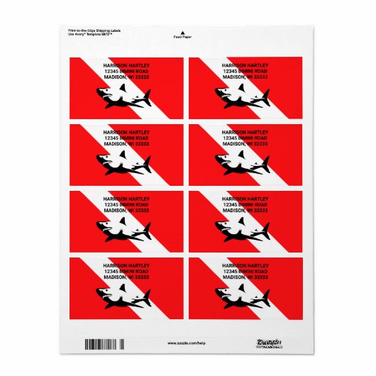 Scuba Diving Flag and Shark (Vorne)