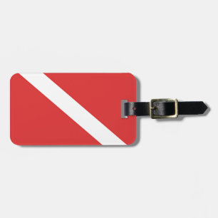 Scuba Diving Flag - Emblem Red White Gepäckanhänger