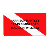 Scuba Diving Flag Shipping Label (Vorne)