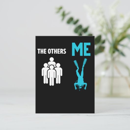 Scuba Diving Funny Diver Postkarte (Stehend Vorderseite)