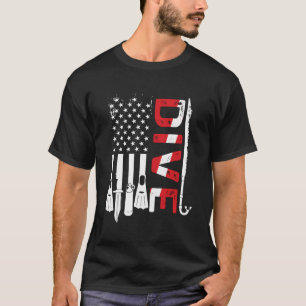 Scuba Diving Gear American Scuba Diver Down Flag T-Shirt
