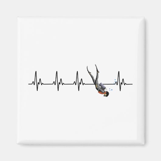 SCUBA Diving Heartbeat Magnet (Vorne)