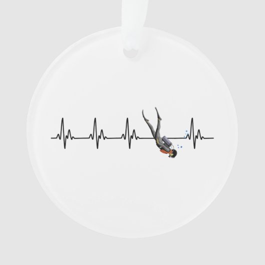 SCUBA Diving Heartbeat Ornament (Vorderseite)