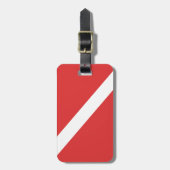 Scuba Diving Logo - Red White Flag für Taucher Gepäckanhänger (Vorderseite vertikal)