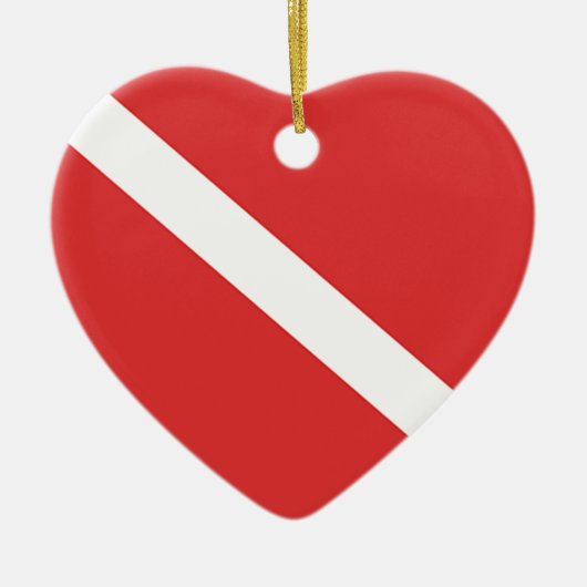 Scuba Diving Logo - Red White Flag für Taucher Keramikornament (Vorne)