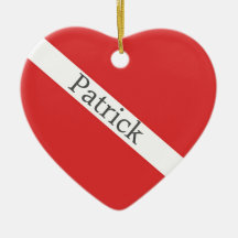 Scuba Diving Logo - Taucherflagge mit rotem Herz