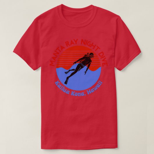 Scuba Diving Manta Ray Night Dive T-Shirt (Design vorne)