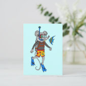 Scuba Diving Maus Postkarte (Stehend Vorderseite)