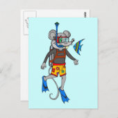 Scuba Diving Maus Postkarte (Vorne/Hinten)