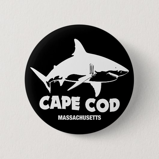 Scuba Diving Mit großen weißen Haien - Cape Cod Button (Vorderseite)