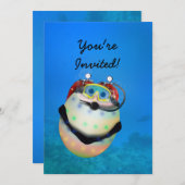 Scuba Diving Ostereier Einladung (Vorne/Hinten)