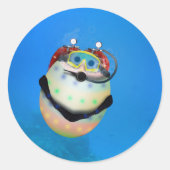 Scuba Diving Ostereier Runder Aufkleber (Vorderseite)