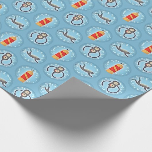 Scuba Diving Pattern - Niedliches Thema Geschenkpapier (Ecke)