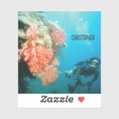 Scuba Diving Personalisiert Aufkleber (Blatt)