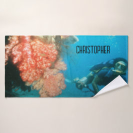 Scuba Diving Personalisiert Badehandtuch