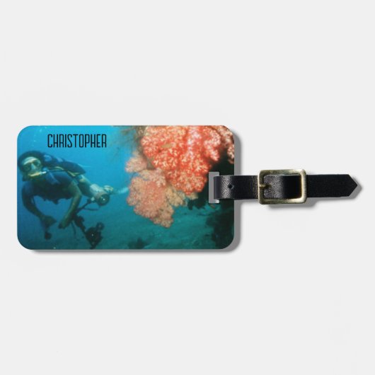 Scuba Diving Personalisiert Gepäckanhänger (Vorderseite horizontal)