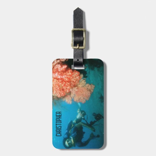 Scuba Diving Personalisiert Gepäckanhänger (Vorderseite vertikal)