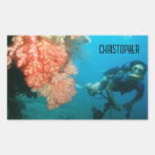 Scuba Diving Personalisiert Rechteckiger Aufkleber (Vorderseite)