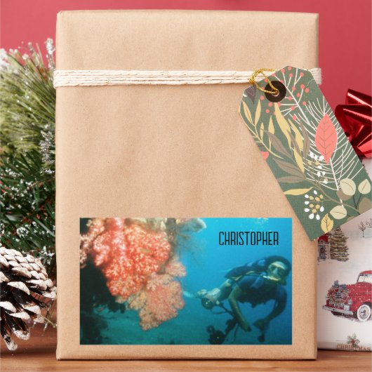 Scuba Diving Personalisiert Rechteckiger Aufkleber (Feiertag)