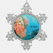 Scuba Diving Personalisiert Schneeflocken Zinn-Ornament (Vorderseite)